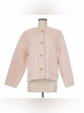 Coach Pale Pink Quilted Button-Front Jacket